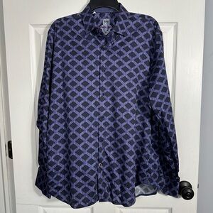 Luchiano Visconti "My Favorite Shirt," sz L. purple/black, cotton, fall, party